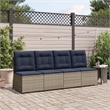 Bowery Hill Contemporary Single PE Rattan Reclining Garden Sofa in Gray