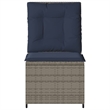 Bowery Hill Contemporary Single PE Rattan Reclining Garden Sofa in Gray