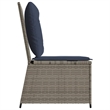 Bowery Hill Contemporary Single PE Rattan Reclining Garden Sofa in Gray