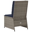 Bowery Hill Contemporary Single PE Rattan Reclining Garden Sofa in Gray
