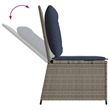 Bowery Hill Contemporary Single PE Rattan Reclining Garden Sofa in Gray