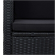 Bowery Hill 2-Seater PE Rattan & Powder-Coated Steel & Polyester Sofa in Black