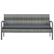 Bowery Hill Contemporary Synthetic Poly Rattan 3-Seater Patio Sofa in Gray