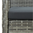 Bowery Hill Contemporary Synthetic Poly Rattan 3-Seater Patio Sofa in Gray