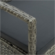 Bowery Hill Contemporary Synthetic Poly Rattan 3-Seater Patio Sofa in Gray