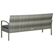 Bowery Hill Contemporary Synthetic Poly Rattan 3-Seater Patio Sofa in Gray
