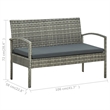 Bowery Hill Contemporary Synthetic Poly Rattan 3-Seater Patio Sofa in Gray