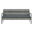Bowery Hill Contemporary Synthetic Poly Rattan 3-Seater Patio Sofa in Gray