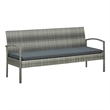Bowery Hill Contemporary Synthetic Poly Rattan 3-Seater Patio Sofa in Gray