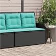 Bowery Hill Contemporary Synthetic Poly Rattan Reclining Patio Bench in Black
