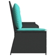 Bowery Hill Contemporary Synthetic Poly Rattan Reclining Patio Bench in Black