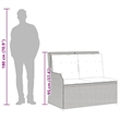 Bowery Hill 2-Seater PE Rattan Reclining Patio Bench in Black And Turquoise