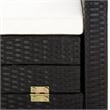 Bowery Hill 3-Seater Poly Rattan Sofa Bed With Adjustable Armrests in Black