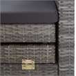 Bowery Hill Extendable 3-Seater Poly Rattan Sofa Bed With Roof in Gray