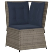 Bowery Hill Medium PE Rattan & Powder-Coated Steel Patio Sofa - Gray & Navy Blue