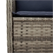 Bowery Hill Medium PE Rattan & Powder-Coated Steel Patio Sofa - Gray & Navy Blue