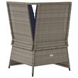 Bowery Hill Medium PE Rattan & Powder-Coated Steel Patio Sofa - Gray & Navy Blue