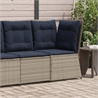 Bowery Hill Medium PE Rattan & Powder-Coated Steel Patio Sofa - Gray & Navy Blue