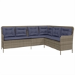 Bowery Hill 5-Seater L-Shaped Rattan & Powder-Coated Steel Patio Sofa - Gray