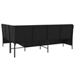 Bowery Hill Contemporary Poly Rattan Patio Sofa in Black And Turquoise