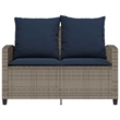 Bowery Hill PE Rattan & Powder-Coated Steel & Tempered Glass Garden Sofa in Gray