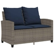 Bowery Hill PE Rattan & Powder-Coated Steel & Tempered Glass Garden Sofa in Gray