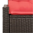 Bowery Hill Contemporary Poly Rattan Garden Sofa With Cushion in Brown