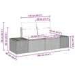 Bowery Hill Contemporary Poly Rattan Garden Sofa With Cushion in Gray