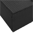 Bowery Hill Contemporary Poly Rattan Garden Sofa With Cushion in Black