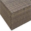Bowery Hill Contemporary Poly Rattan Garden Sofa With Cushion in Gray