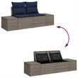 Bowery Hill Contemporary Poly Rattan Garden Sofa With Cushion in Gray