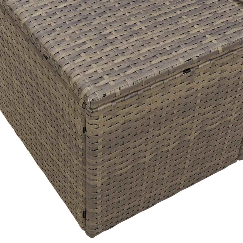 Bowery Hill Contemporary Poly Rattan Garden Sofa With Cushion in Gray