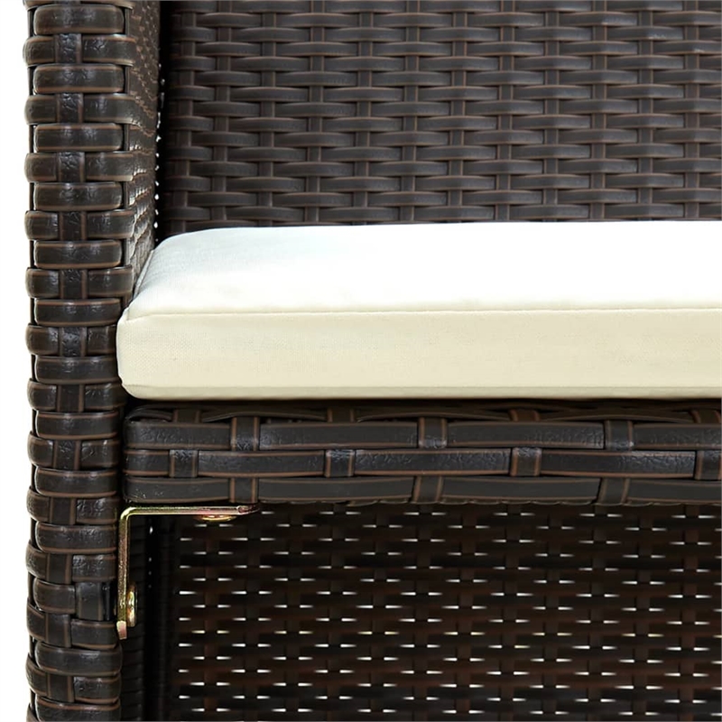 Bowery Hill Contemporary 2-Seater PE Rattan Lightweight Sofa in Brown