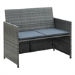 Bowery Hill Contemporary 2-Seater PE Rattan Lightweight Sofa in Gray
