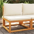 Bowery Hill Acacia Wood And Rope Garden Armless Sofa With Cushions