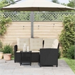 Bowery Hill Medium PE Rattan Garden Sofa With Removable Covers in Black