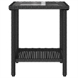 Bowery Hill Medium PE Rattan Garden Sofa With Removable Covers in Black