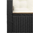 Bowery Hill Medium PE Rattan Garden Sofa With Removable Covers in Black