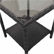 Bowery Hill Medium PE Rattan Garden Sofa With Removable Covers in Black