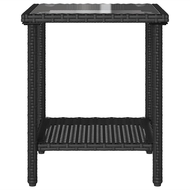 Bowery Hill Medium PE Rattan Garden Sofa With Removable Covers in Black