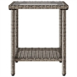 Bowery Hill Medium PE Rattan Garden Sofa With Adjustable Feet in Gray