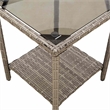 Bowery Hill Medium PE Rattan Garden Sofa With Adjustable Feet in Gray
