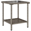 Bowery Hill Medium PE Rattan Garden Sofa With Adjustable Feet in Gray