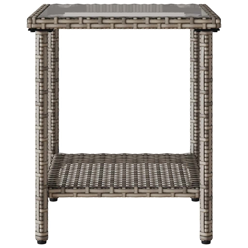 Bowery Hill Medium PE Rattan Garden Sofa With Adjustable Feet in Gray