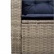 Bowery Hill Medium PE Rattan Garden Sofa With Adjustable Feet in Gray