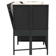 Bowery Hill Contemporary Large Modular PE Rattan Garden Sofa in Black