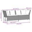Bowery Hill Contemporary Large Modular PE Rattan Garden Sofa in Black