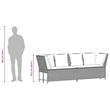Bowery Hill Contemporary Large Modular PE Rattan Garden Sofa in Black