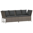 Bowery Hill PE Rattan And Powder-Coated Steel And Polyester Garden Sofa in Gray