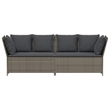 Bowery Hill PE Rattan And Powder-Coated Steel And Polyester Garden Sofa in Gray
